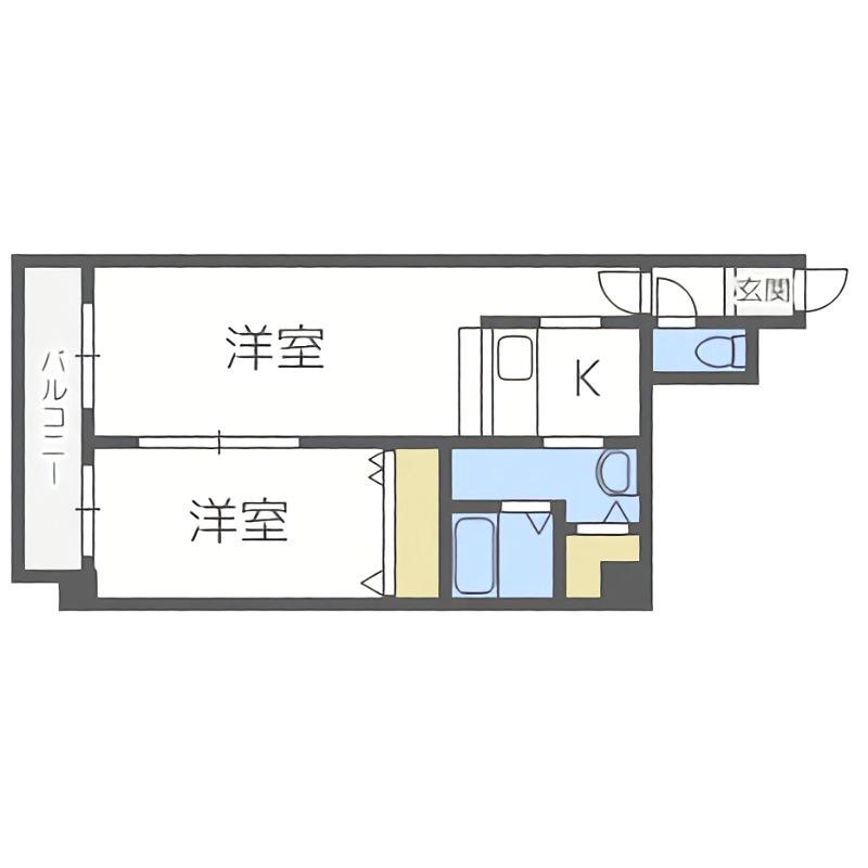 サンコート南4条(1LDK/4階)の間取り写真