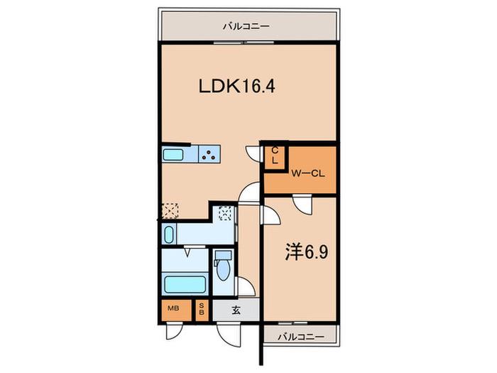 ツナマヨレジデンス(1LDK/5階)の間取り写真