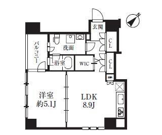 HF目黒レジデンス(1LDK/3階)の間取り写真