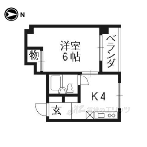 万栄ビル(1K/2階)の間取り写真