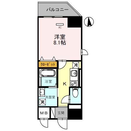 GRANPINO内淡路(1K/11階)の間取り写真