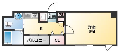 イーストコート(1K/2階)の間取り写真