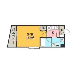 エーデル天神(1K/5階)の間取り写真
