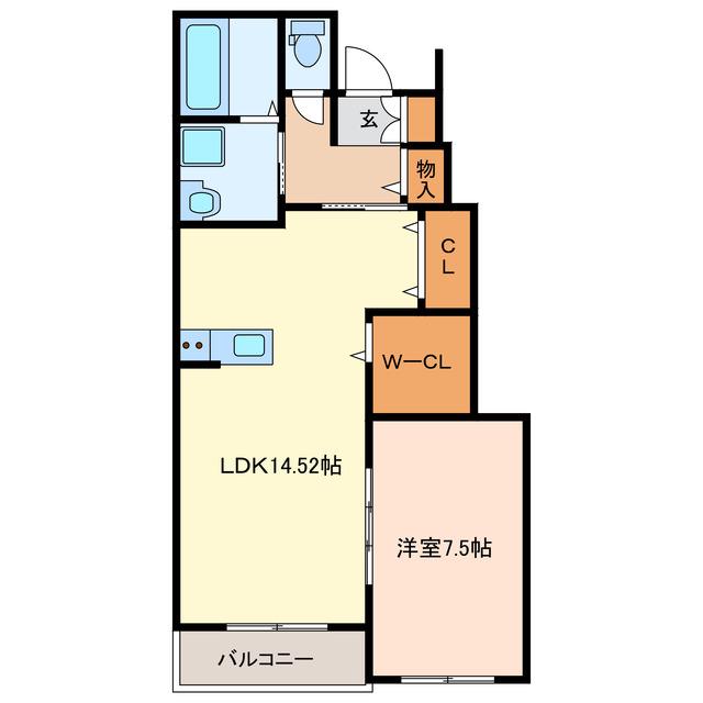 AFC RESIDENCE 海老島(1LDK/1階)の間取り写真