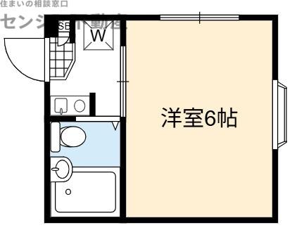 正広ビル(1K/1階)の間取り写真