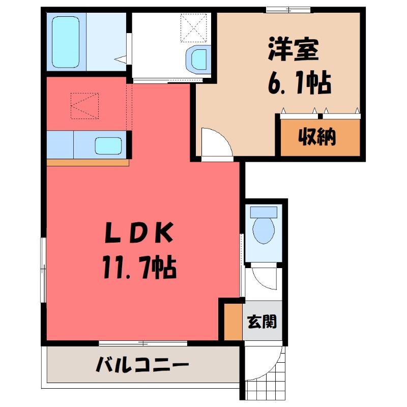グランシャリオ(2LDK/1階)の間取り写真