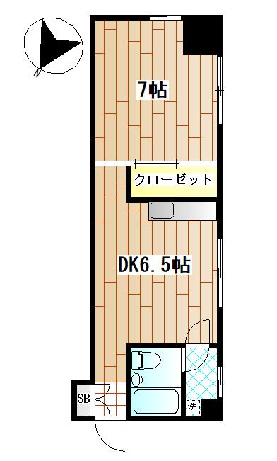 カンフリエ(1DK/4階)の間取り写真