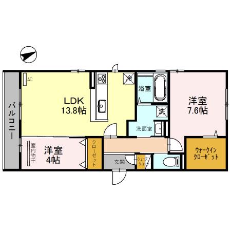 セジュールミヤケ(2LDK/1階)の間取り写真