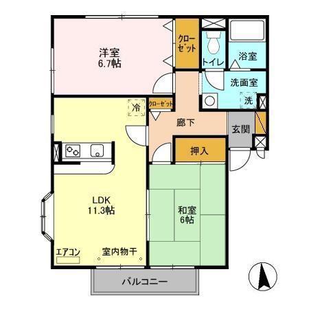 パレアージュ CDEFG(2LDK/1階)の間取り写真
