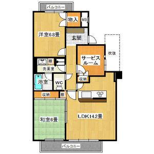 ダイアパレス八事表山(2SLDK/2階)の間取り写真