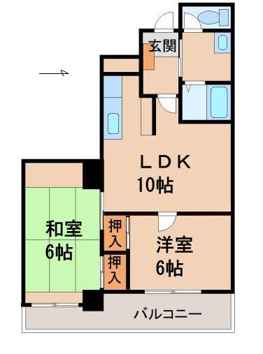 グランメール美園(2LDK/7階)の間取り写真