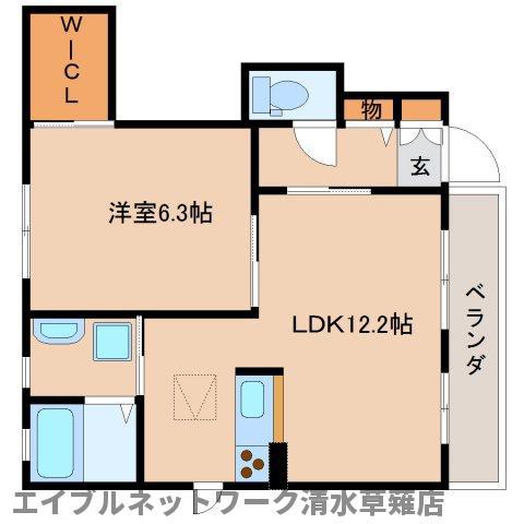 レガーレ A(1LDK/1階)の間取り写真