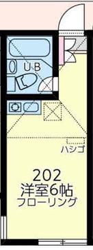 ユナイト鶴見ロザリオ(ワンルーム/2階)の間取り写真