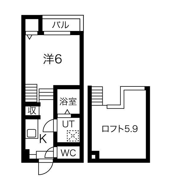 JR仙石線 陸前高砂駅 徒歩9分 2階建 築3年(1K/1階)の間取り写真