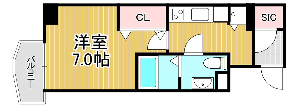 S-FORT西宮(1K/10階)の間取り写真