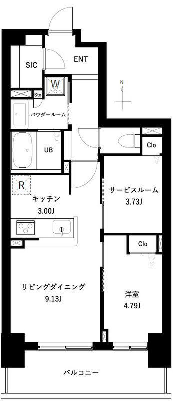 アーバンパーク谷在家(1SLDK/13階)の間取り写真