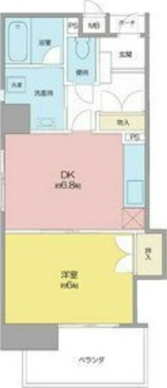 グレース八田(1DK/5階)の間取り写真