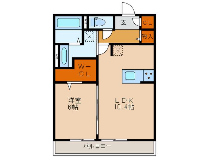 グレイスコート草津(1LDK/3階)の間取り写真