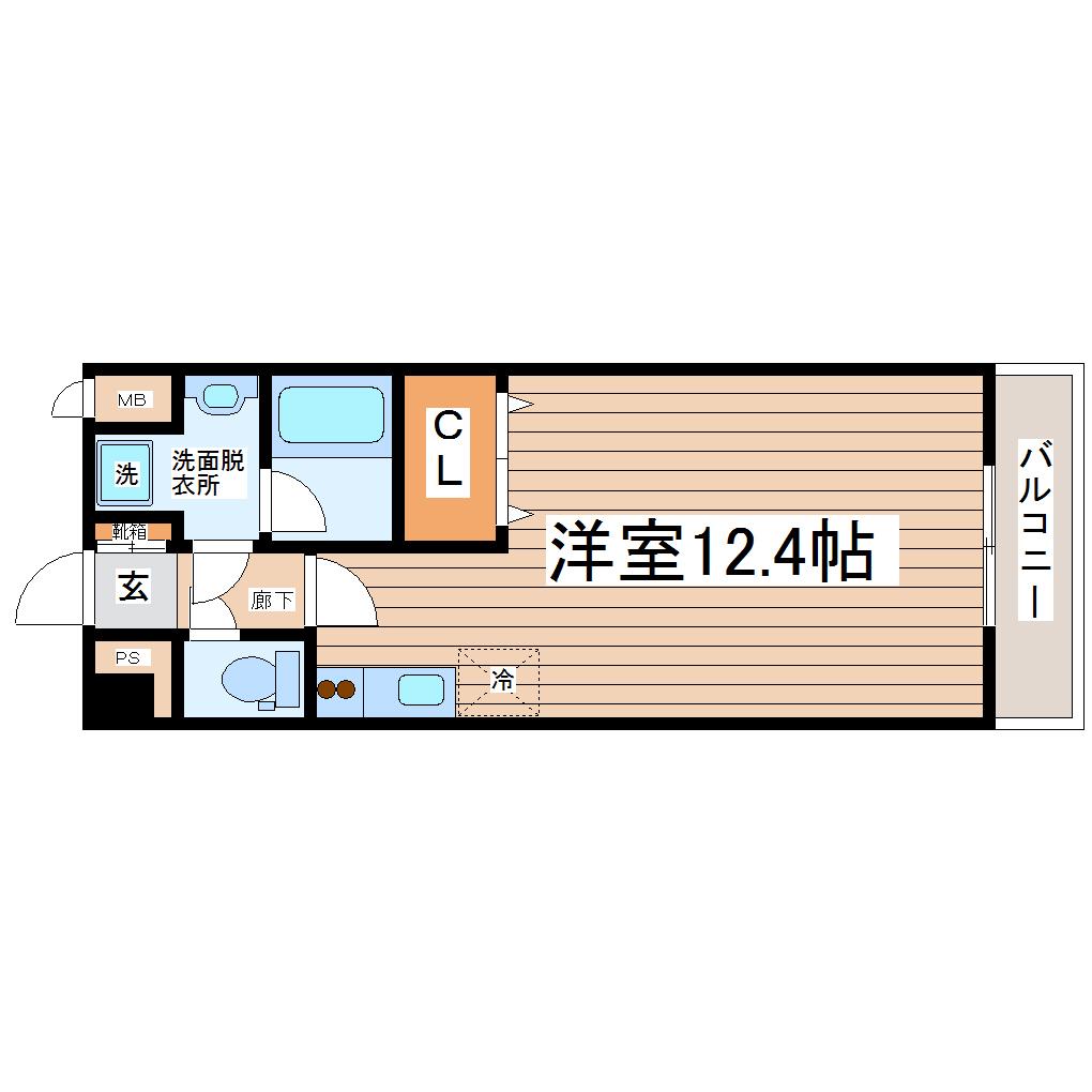 アーバンフラッツ小田原(ワンルーム/1階)の間取り写真
