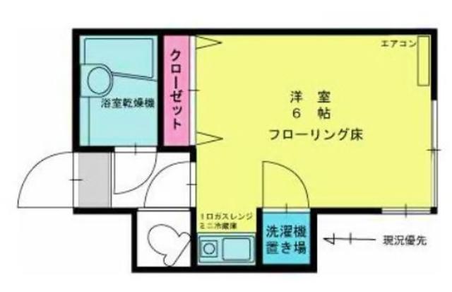 プラムガーデン(ワンルーム/2階)の間取り写真