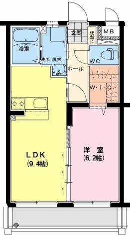 エバーグリーン(1LDK/2階)の間取り写真