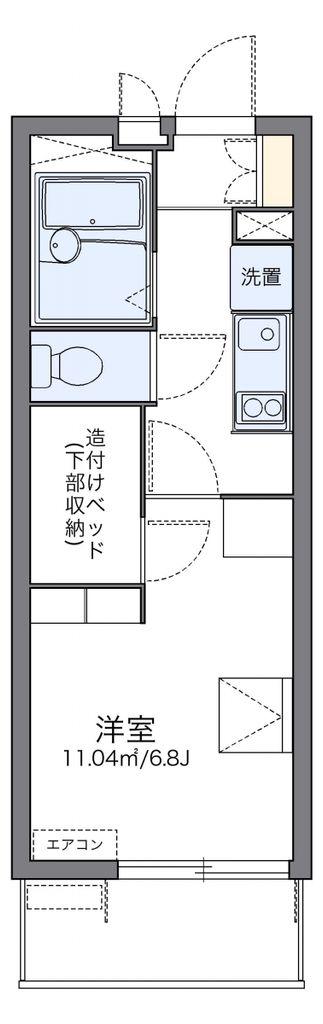 レオパレスプランドール八ヶ崎(1K/3階)の間取り写真