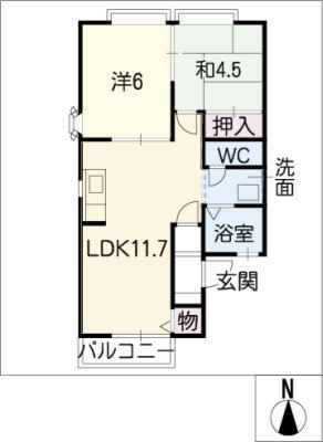アトレ名和(2LDK/2階)の間取り写真