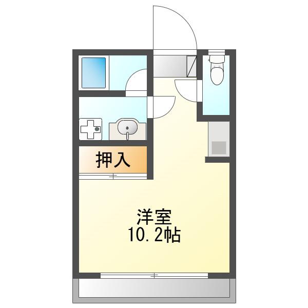 ウエストポンドI (ワンルーム/1階)の間取り写真