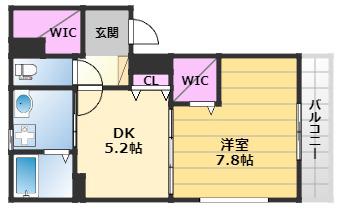 FELIZ加守(1DK/3階)の間取り写真