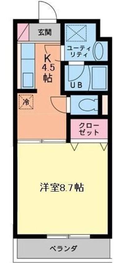 ウエストルム(1K/2階)の間取り写真