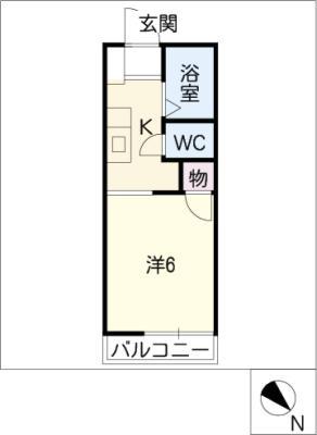 メゾン中花(ワンルーム/1階)の間取り写真