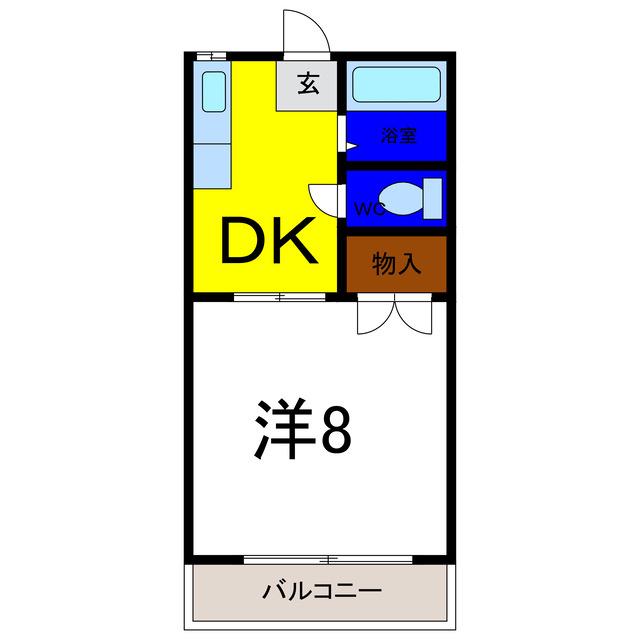 コーポ四番館アップル(1DK/1階)の間取り写真
