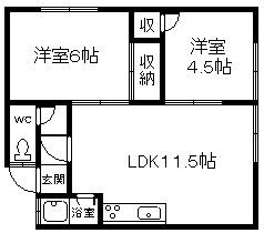 前田コーポ(2LDK/1階)の間取り写真
