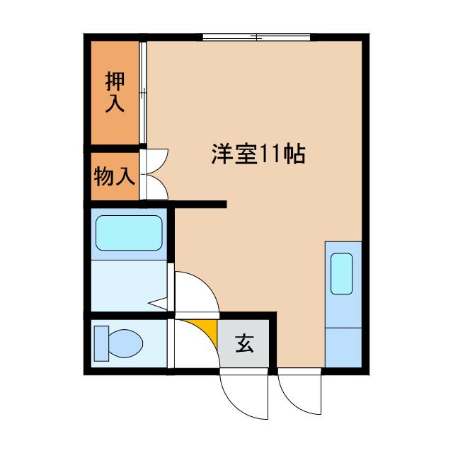 ワンスブランシェ(ワンルーム/2階)の間取り写真
