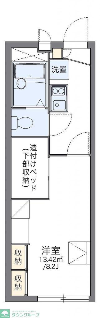 レオパレスセジュール(1K/2階)の間取り写真