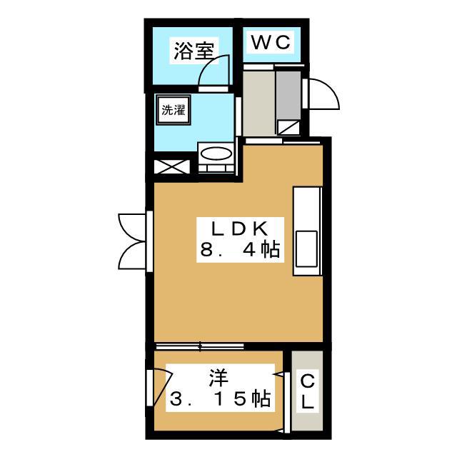 C・R AGATA(1LDK/2階)の間取り写真