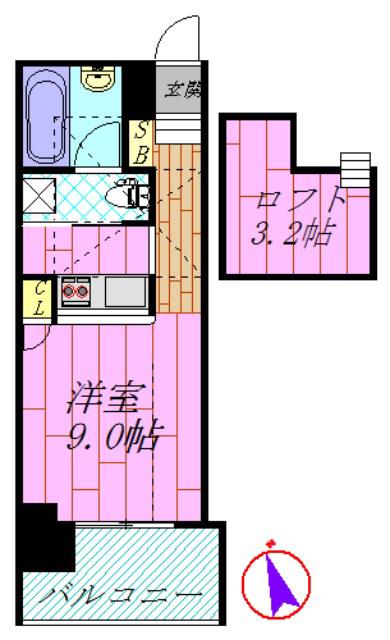アクイラ ウラヤス ウノ(ワンルーム/3階)の間取り写真