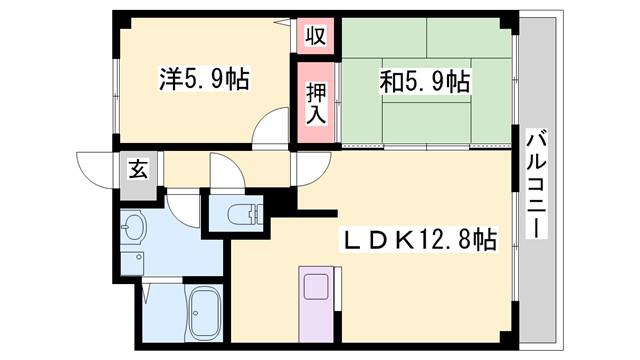 AG MEGA堂本(2LDK/2階)の間取り写真