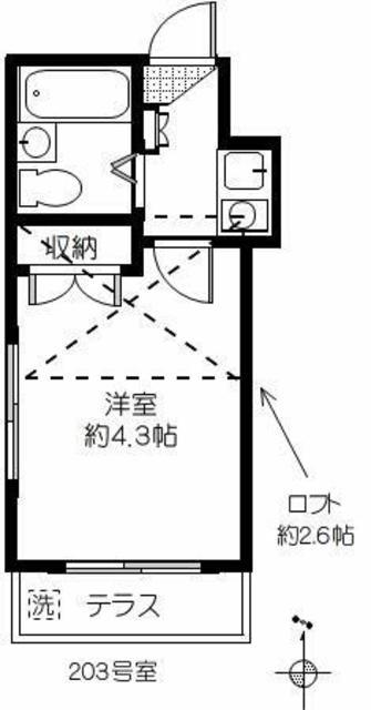 TMコーポ(1K/2階)の間取り写真