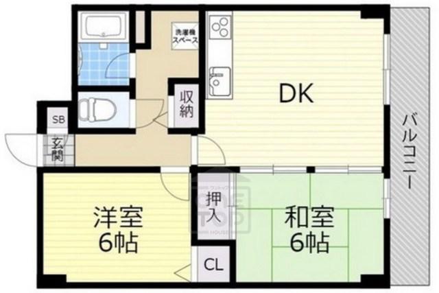 コージーコートYODOI-Ⅰ(2DK/4階)の間取り写真