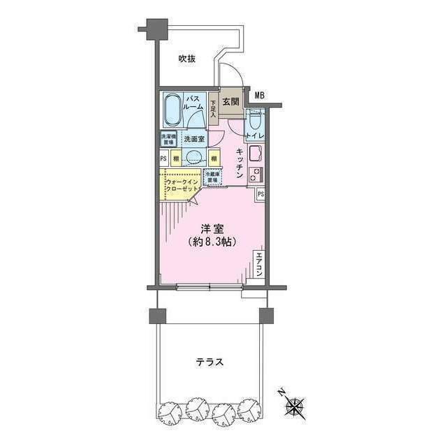 ヒルレジデンス大崎(1K/1階)の間取り写真