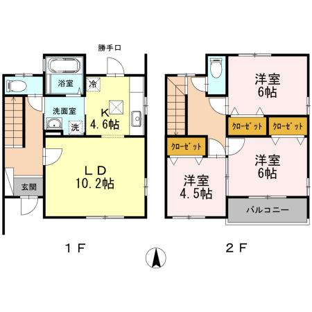 サウスERN COURT(3LDK/1階)の間取り写真