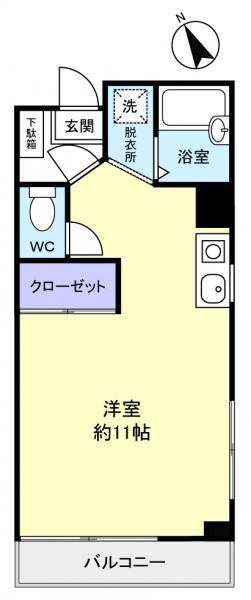 KIDAビル大和田(ワンルーム/2階)の間取り写真