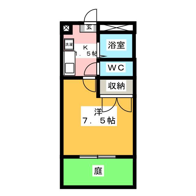 スマイルJOY(1K/1階)の間取り写真