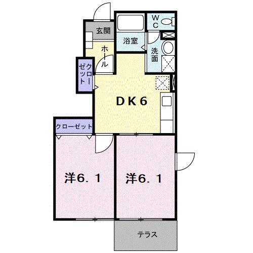 エポック(2DK/1階)の間取り写真