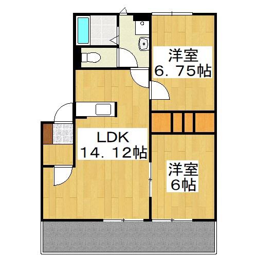サンファミリーA(2LDK/1階)の間取り写真