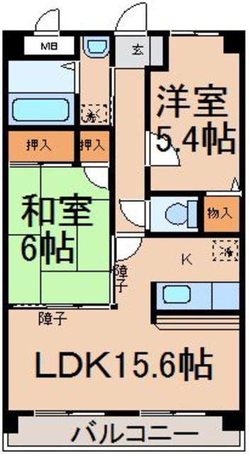 エルバルコ(2LDK/2階)の間取り写真