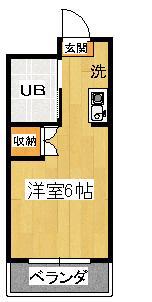 石井ビル(ワンルーム/3階)の間取り写真