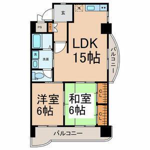 アネックス高畑(2LDK/11階)の間取り写真