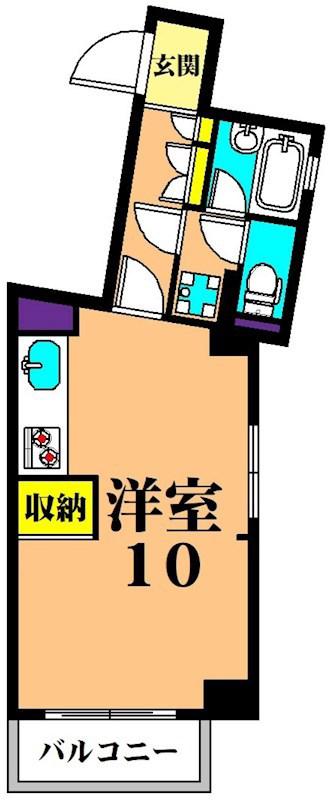 サマーハイム東大井(ワンルーム/4階)の間取り写真